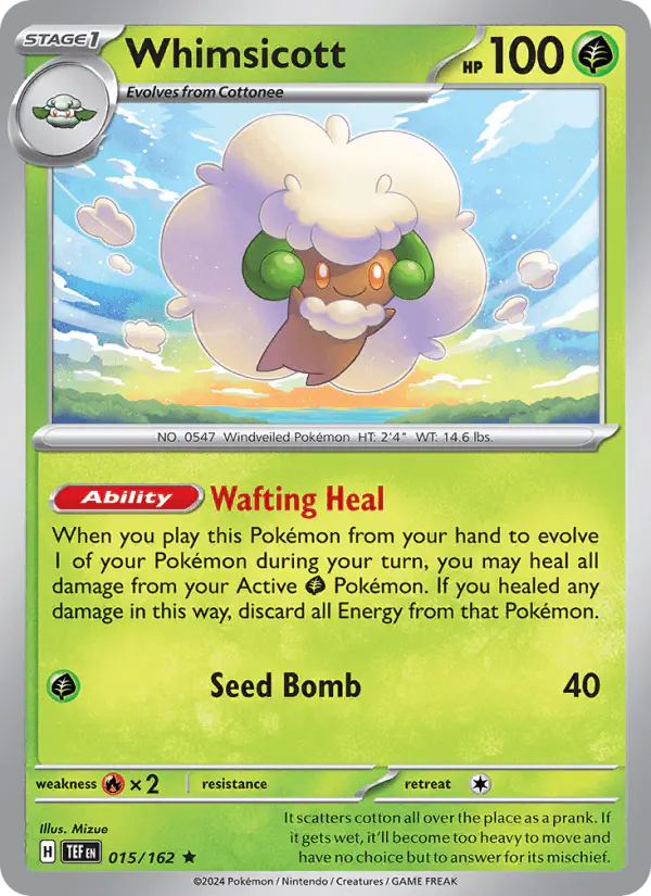 Carta Whimsicott 015/162 de Temporal Forces