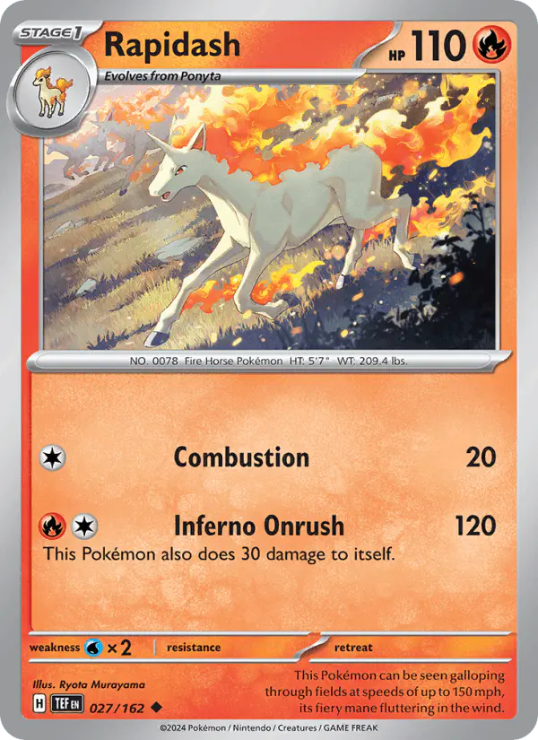 Carta Rapidash 027/162 de Temporal Forces