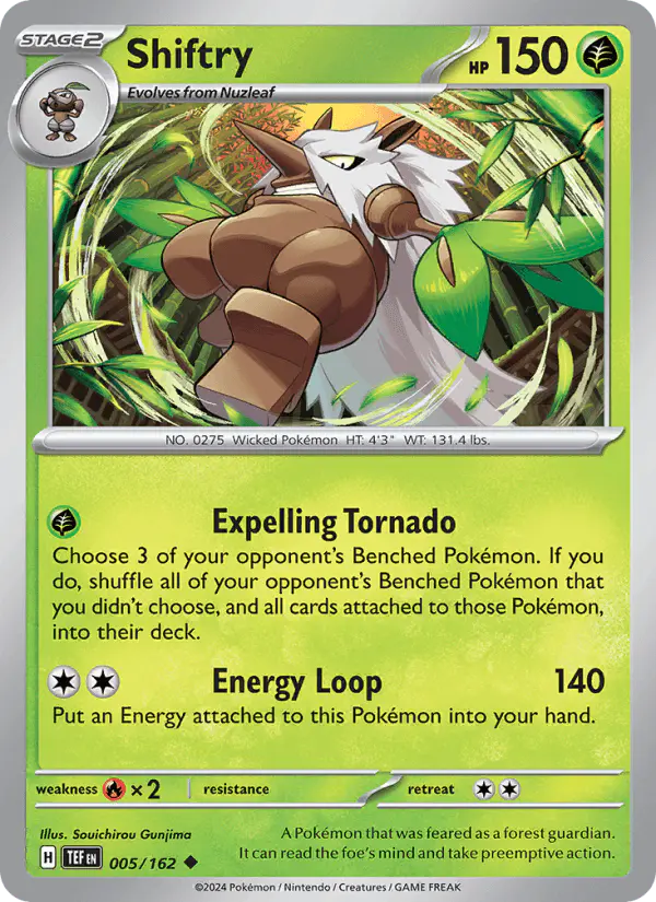Carta Shiftry 005/162 de Temporal Forces