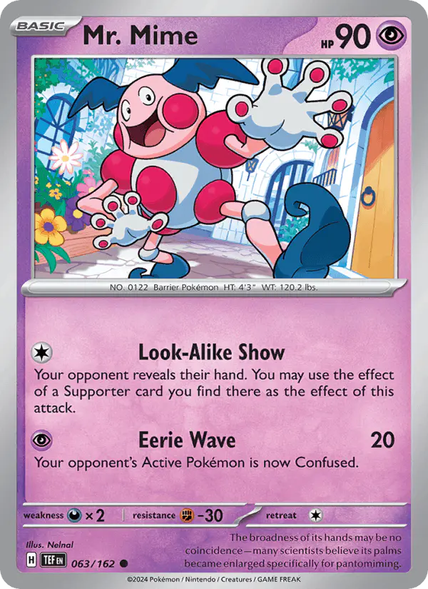 Carta Mr. Mime 063/162 de Temporal Forces