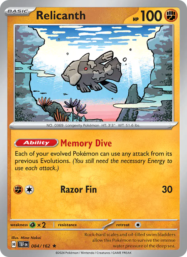 Carta Relicanth 084/162 de Temporal Forces