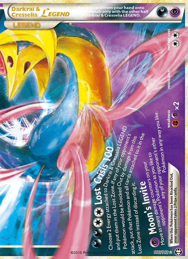 Carta Darkrai & Cresselia LEGEND 100/102 de Triumphant
