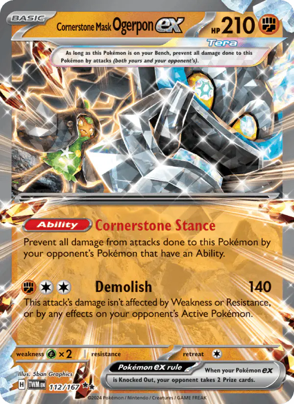 Carta Cornerstone Mask Ogerpon ex 112/167 de Twilight Masquerade