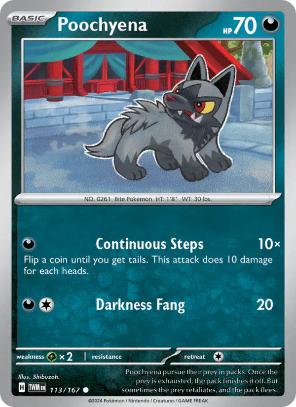 Carta Poochyena 113/167 de Twilight Masquerade