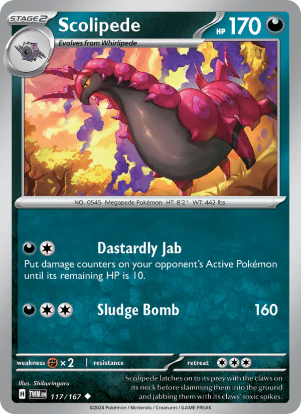 Carta Scolipede 117/167 de Twilight Masquerade