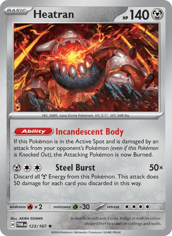 Carta Heatran 123/167 de Twilight Masquerade