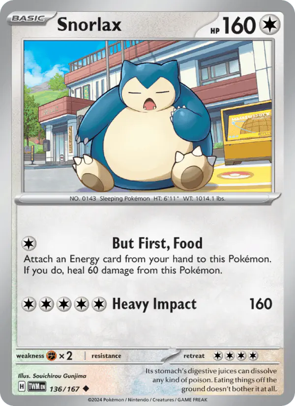 Carta Snorlax 136/167 de Twilight Masquerade