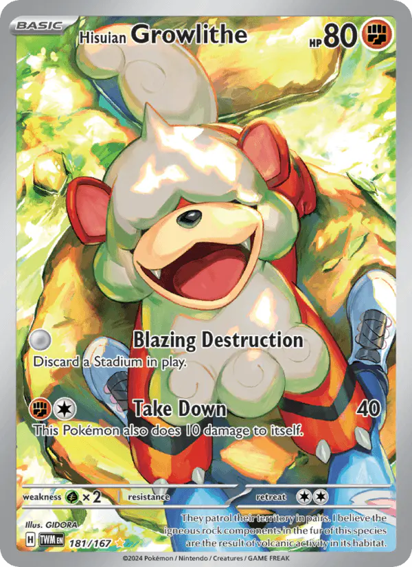 Carta Hisuian Growlithe 181/167 de Twilight Masquerade