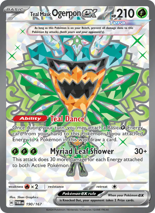 Carta Teal Mask Ogerpon ex 190/167 de Twilight Masquerade