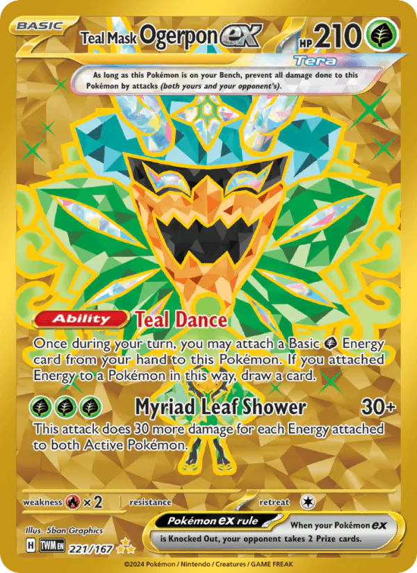 Carta Teal Mask Ogerpon ex 221/167 de Twilight Masquerade