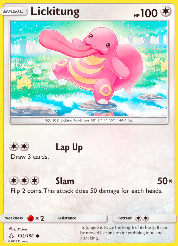 Carta Lickitung 102/156 de Ultra Prism