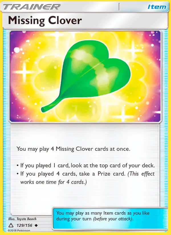 Carta Missing Clover 129/156 de Ultra Prism