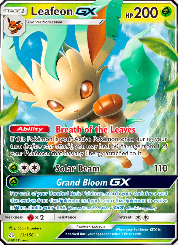 Carta Leafeon GX 13/156 de Ultra Prism