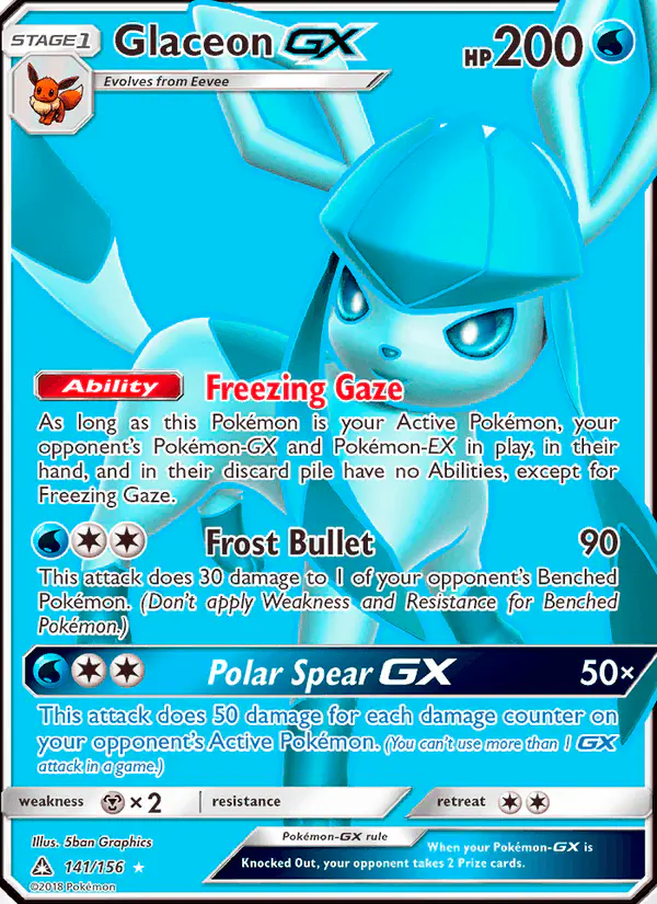 Carta Glaceon GX 141/156 de Ultra Prism