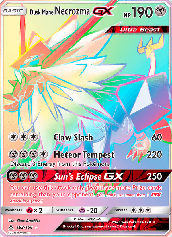 Carta Dusk Mane Necrozma GX 163/156 de Ultra Prism