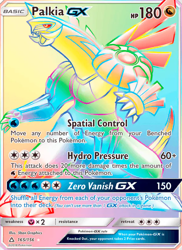 Carta Palkia GX 165/156 de Ultra Prism