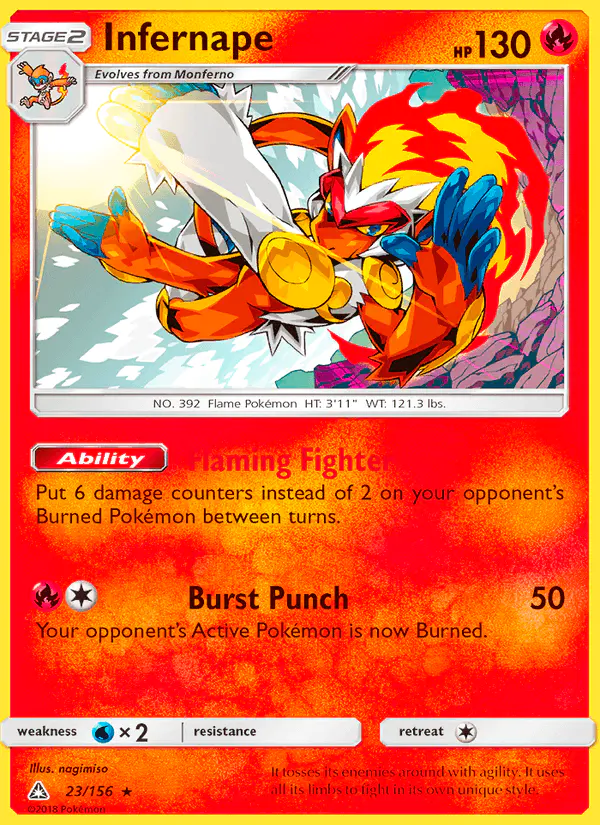 Carta Infernape 23/156 de Ultra Prism