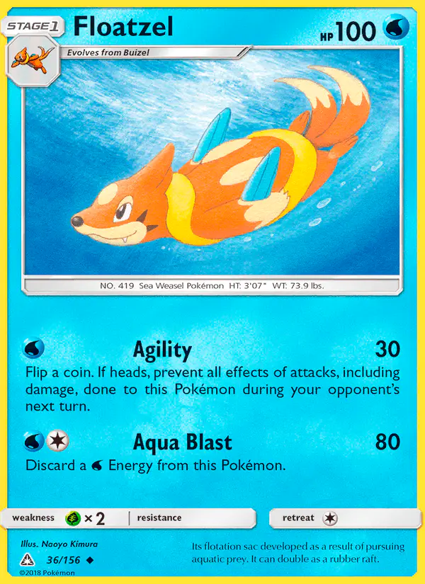Carta Floatzel 36/156 de Ultra Prism