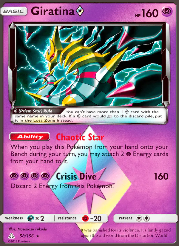Carta Giratina ◇ 58/156 de Ultra Prism