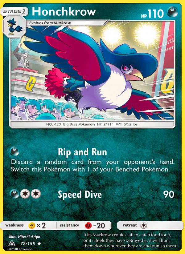Carta Honchkrow 72/156 de Ultra Prism