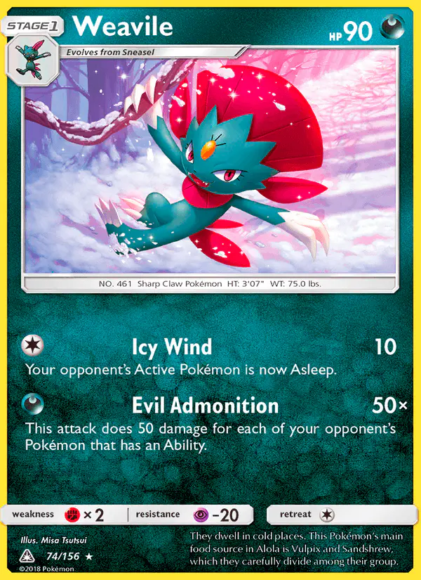 Carta Weavile 74/156 de Ultra Prism