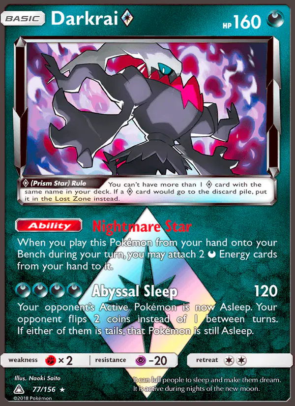 Carta Darkrai ◇ 77/156 de Ultra Prism