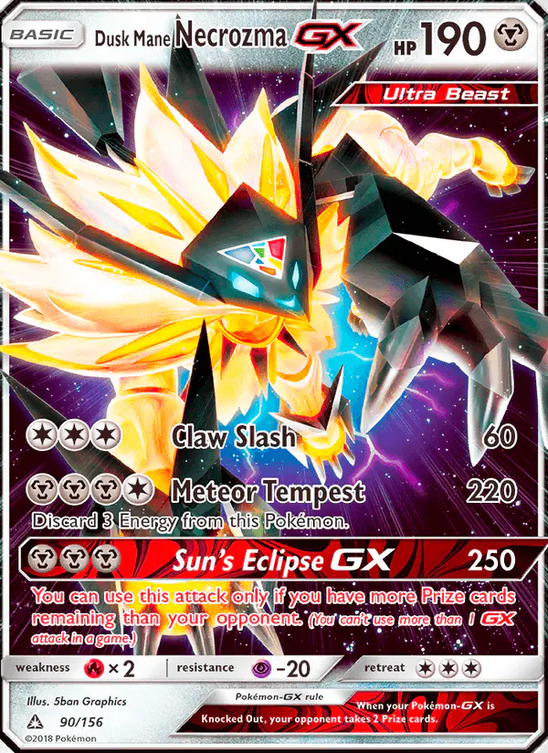 Carta Dusk Mane Necrozma GX 90/156 de Ultra Prism