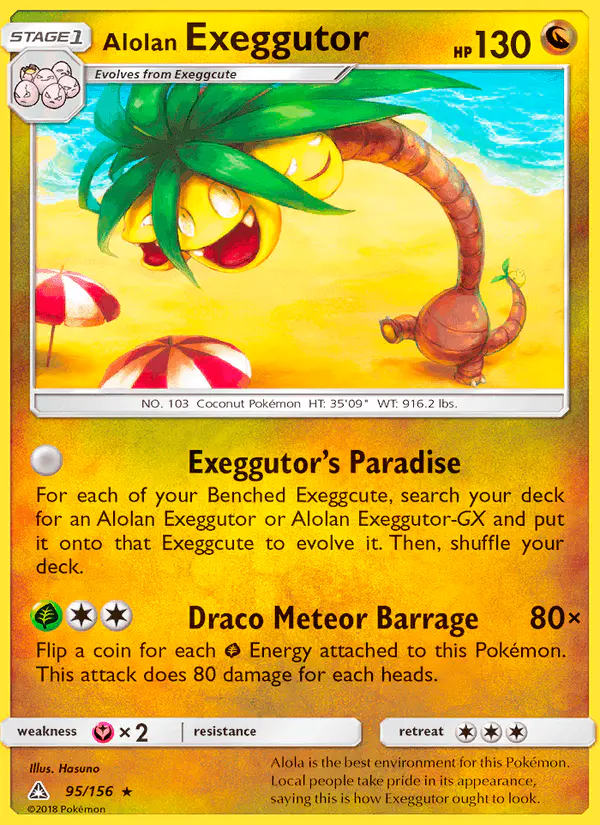 Carta Alolan Exeggutor 95/156 de Ultra Prism