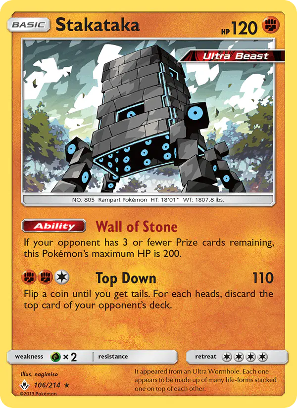Carta Stakataka 106/214 de Unbroken Bonds