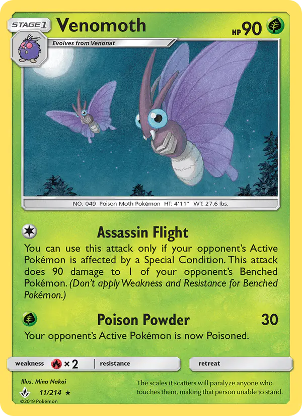 Carta Venomoth 11/214 de Unbroken Bonds