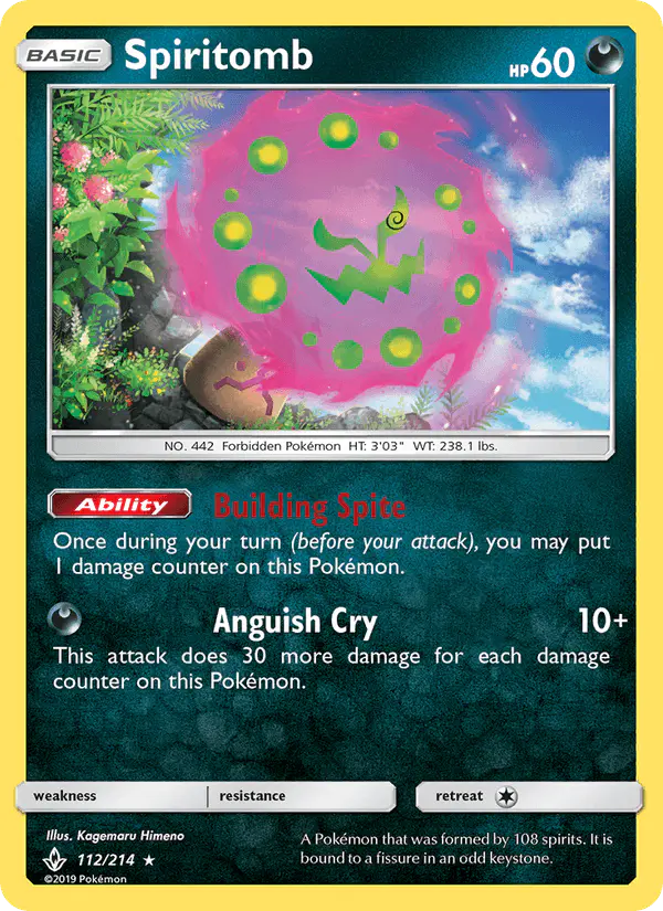Carta Spiritomb 112/214 de Unbroken Bonds