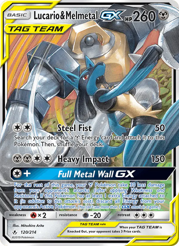 Carta Lucario & Melmetal GX 120/214 de Unbroken Bonds