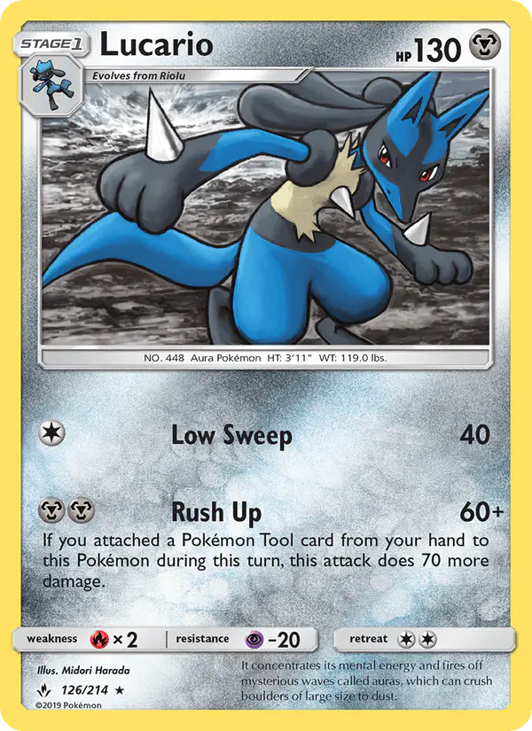 Carta Lucario 126/214 de Unbroken Bonds