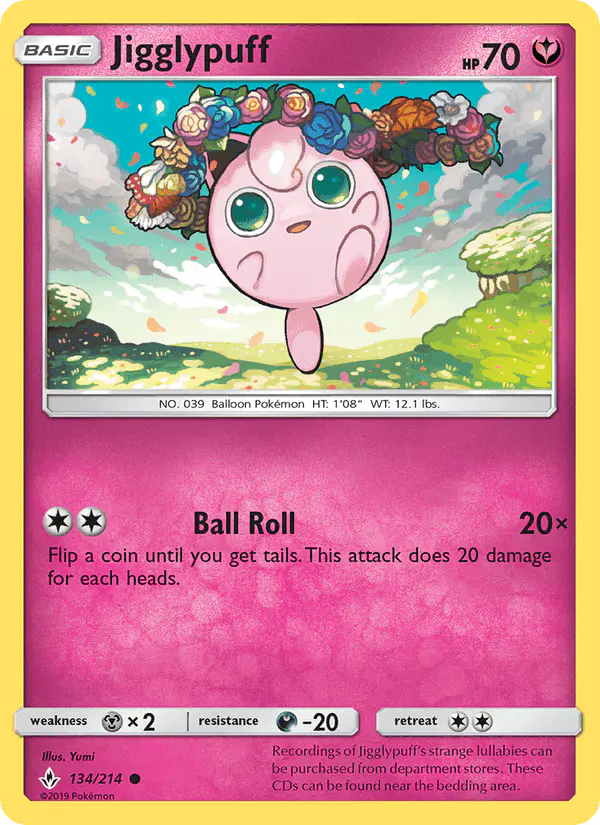 Carta Jigglypuff 134/214 de Unbroken Bonds