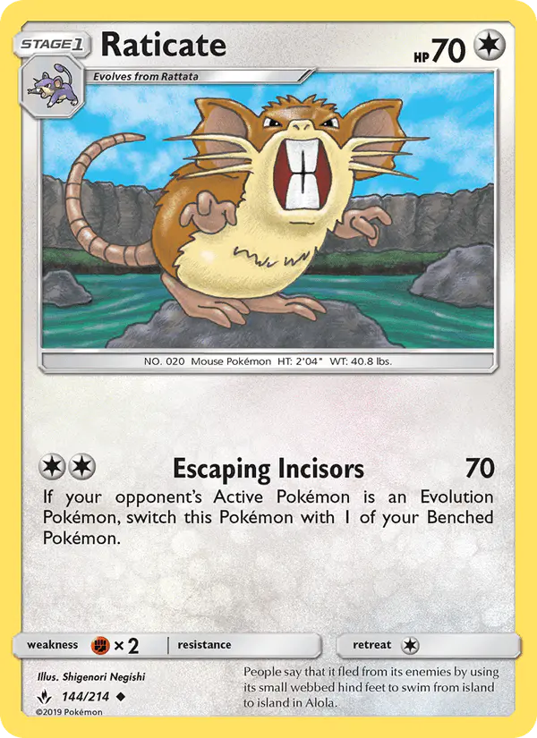 Carta Raticate 144/214 de Unbroken Bonds