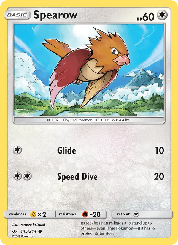 Carta Spearow 145/214 de Unbroken Bonds