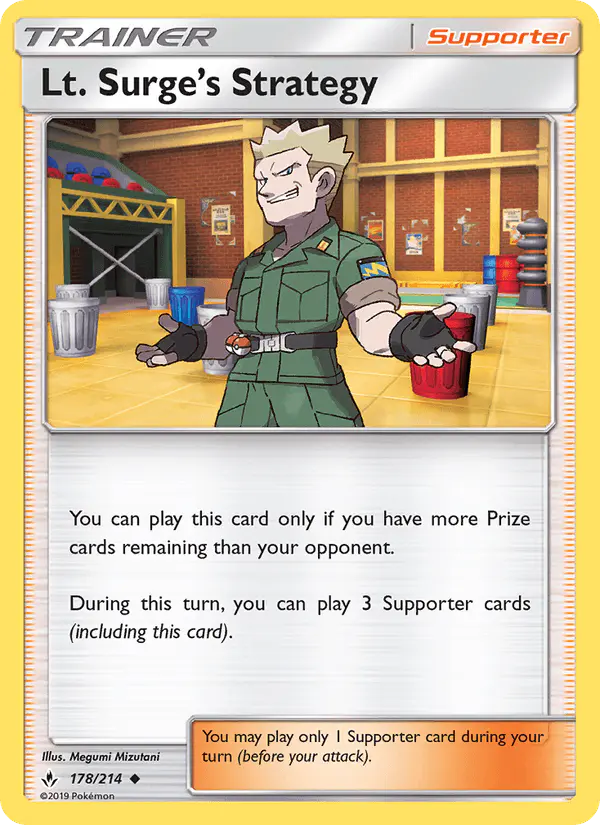 Carta Lt. Surge’s Strategy 178/214 de Unbroken Bonds