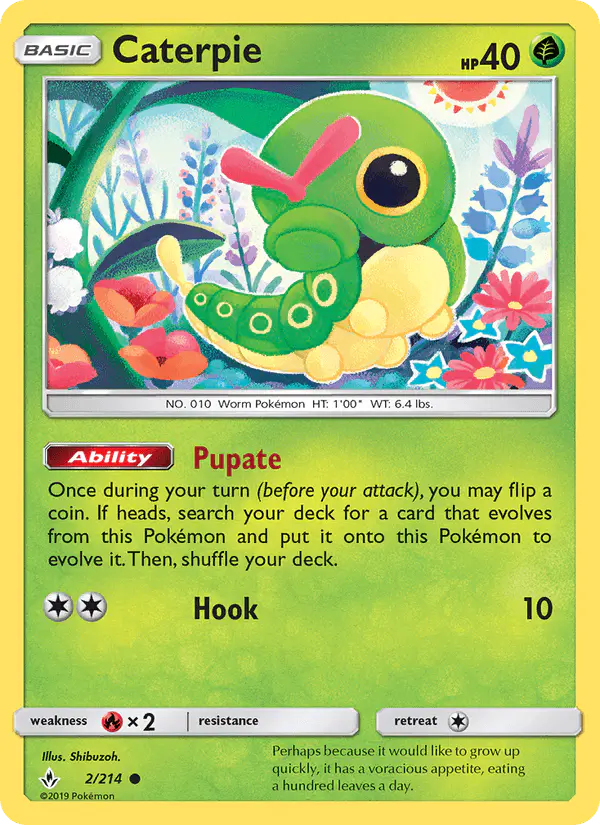 Carta Caterpie 2/214 de Unbroken Bonds