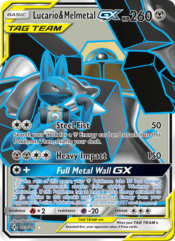 Carta Lucario & Melmetal GX 203/214 de Unbroken Bonds