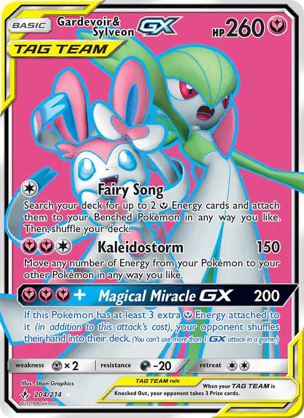 Carta Gardevoir & Sylveon GX 204/214 de Unbroken Bonds