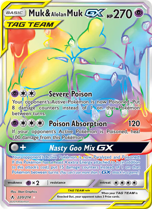 Carta Muk & Alolan Muk GX 220/214 de Unbroken Bonds