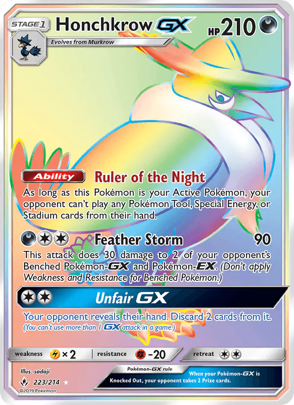 Carta Honchkrow GX 223/214 de Unbroken Bonds