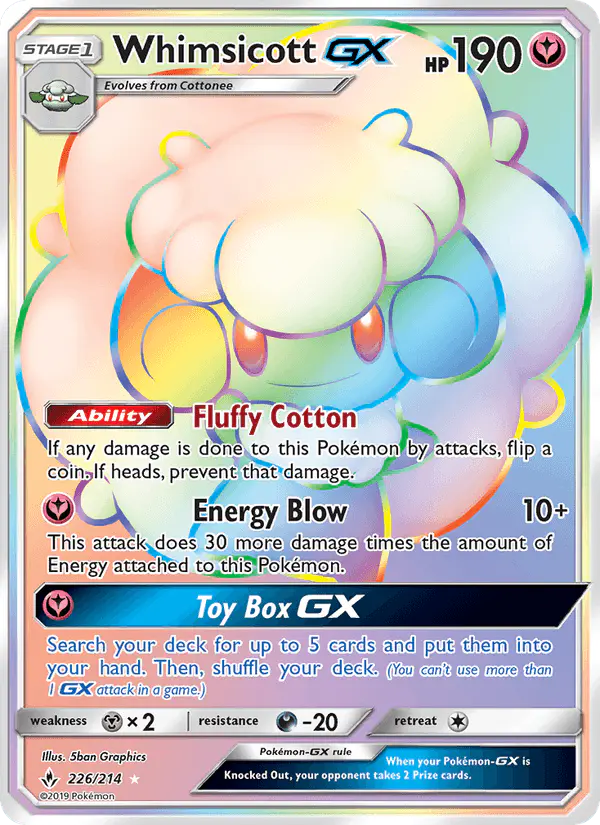 Carta Whimsicott GX 226/214 de Unbroken Bonds