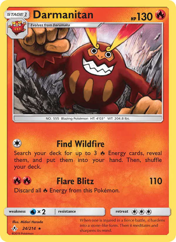 Carta Darmanitan 24/214 de Unbroken Bonds