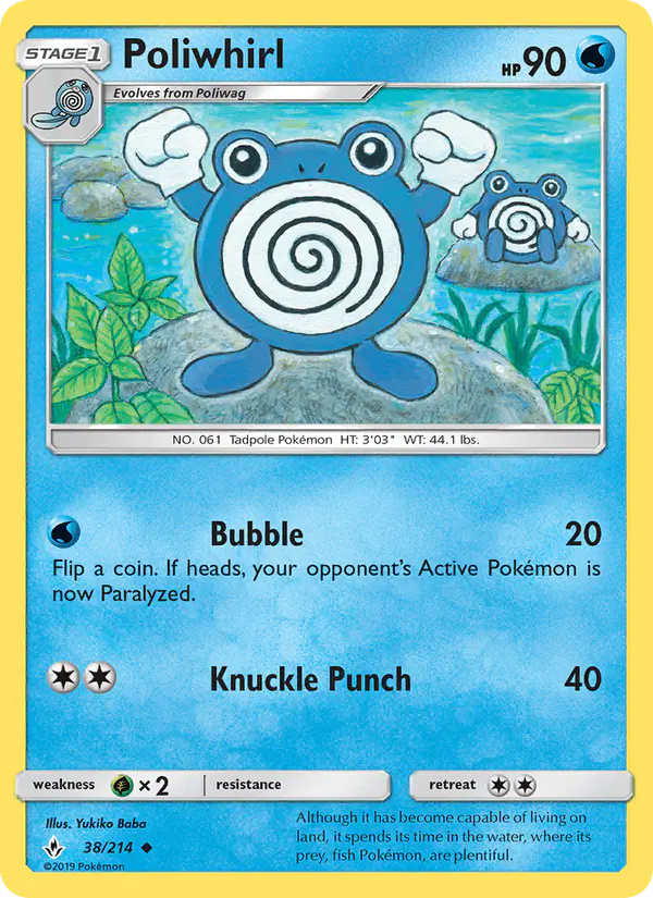 Carta Poliwhirl 38/214 de Unbroken Bonds