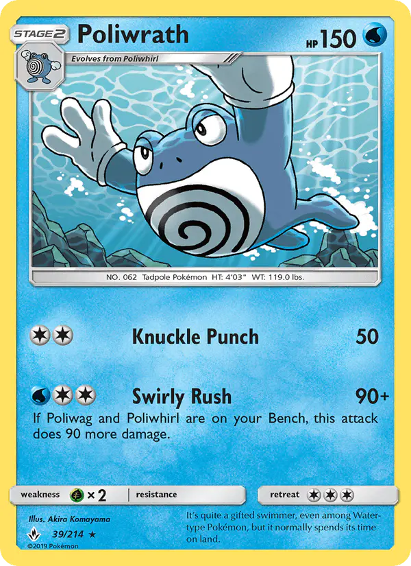 Carta Poliwrath 39/214 de Unbroken Bonds