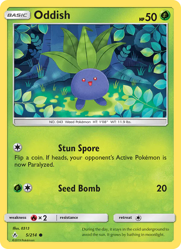 Carta Oddish 5/214 de Unbroken Bonds