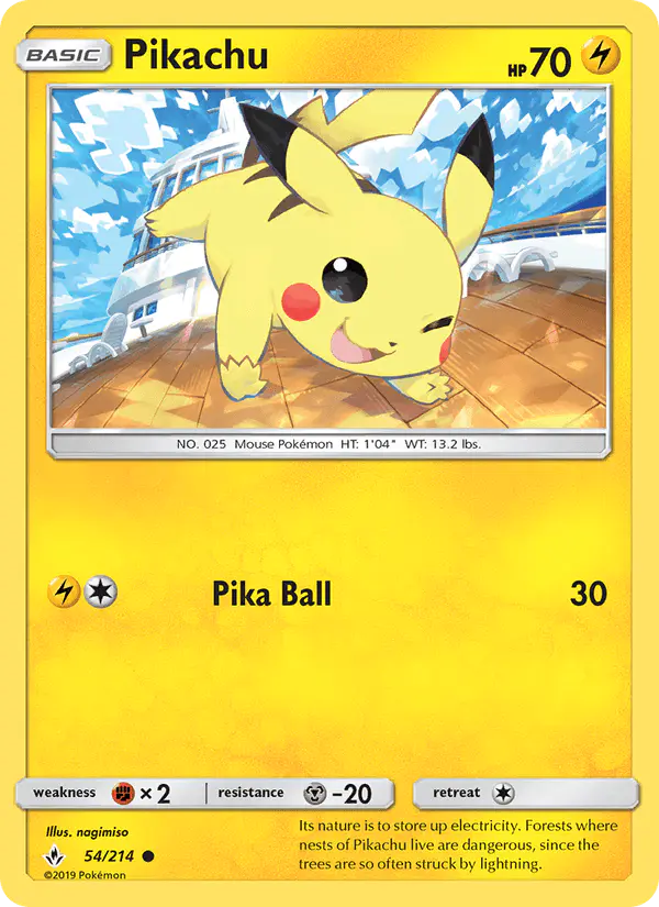 Carta Pikachu 54/214 de Unbroken Bonds