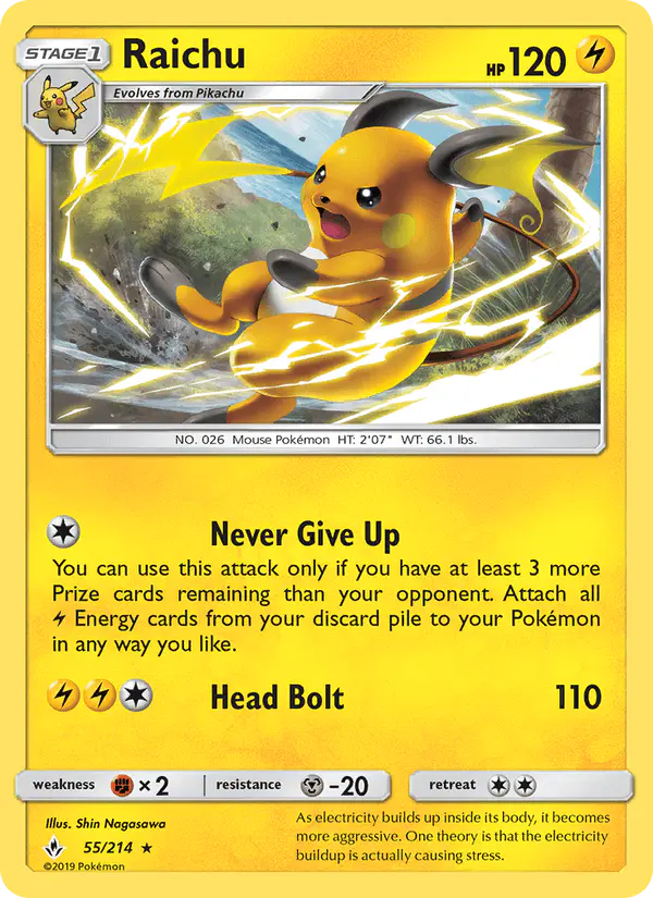 Carta Raichu 55/214 de Unbroken Bonds
