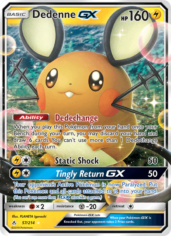 Carta Dedenne GX 57/214 de Unbroken Bonds